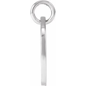 Sterling Silver Script Initial M Pendant 88227:228:P