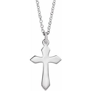 Sterling Silver Cross 18" Necklace R41293:202:P