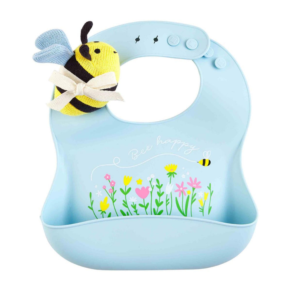 Mud Pie Bee & Rainbow Bib & Rattle Set