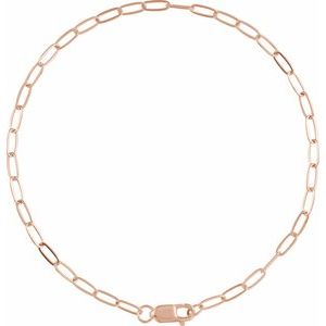 10K Rose 2.1 mm Paperclip-Style 7" Chain CH1099:636:P