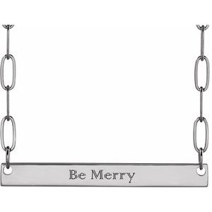 Sterling Silver Engravable Bar 18" Necklace 88328:105:P