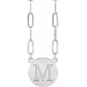 Sterling Silver Engravable Disc 16" Necklace 88477:1011:P