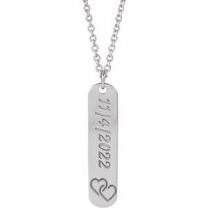 Sterling Silver Engravable Interlocking Hearts 16-18" Necklace 88521:123:P