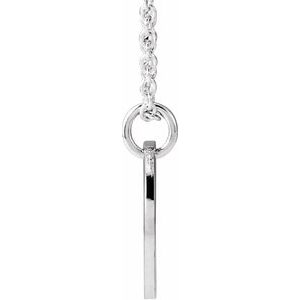 Sterling Silver Script Initial V 16-18" Necklace  88227:284:P