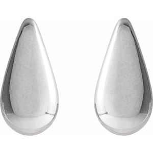 Sterling Silver Teardrop Stud Earrings 88689:104:P