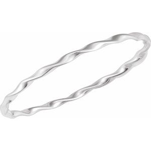 Sterling Silver Twisted Bangle 7 1/2" Bracelet BRC986:101:P