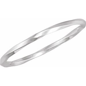 Sterling Silver Twisted 7 1/2" Bangle Bracelet BRC990:1001:P