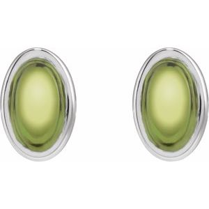 Sterling Silver Natural Peridot Earrings 23489:619:P