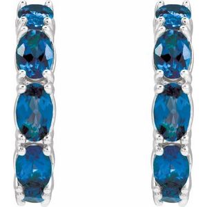 Sterling Silver Natural Blue Sapphire 18.2 mm Hoop Earrings 88765:260:P