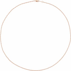 10K Rose 1.25 mm Rope 20" Chain CH471:119:P