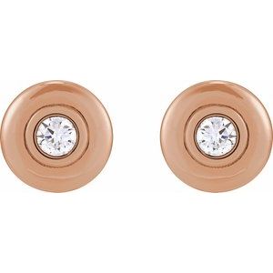 14K Rose 1/5 CTW Natural Diamond Puffed Stud Earrings 88850:105:P