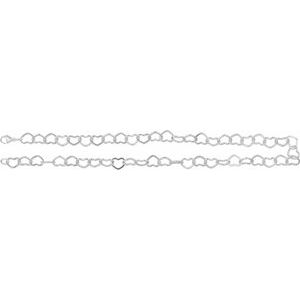 Sterling Silver 9 mm Heart 16" Chain CH1259:105:P