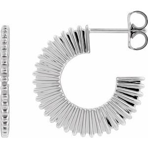 Sterling Silver Starburst 19 mm Hoop Earring 88383:119:P
