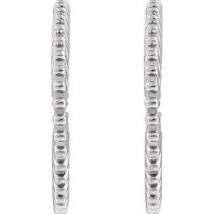 Sterling Silver Starburst 19 mm Hoop Earrings 88383:125:P