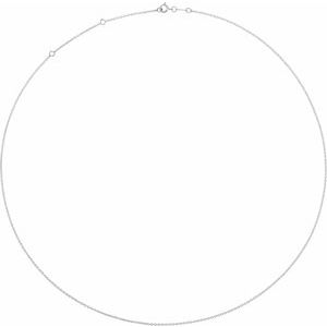 10K White 1 mm Adjustable Cable 16-18" Chain CH1252:136:P