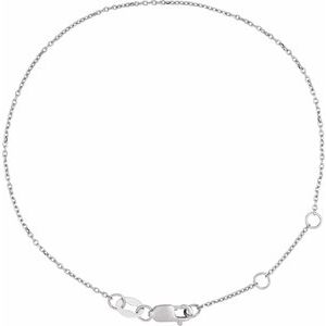 14K White 1 mm Adjustable Diamond-Cut Cable 6 1/2-7 1/2" Chain CH1101:601:P