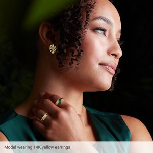 Sterling Silver Right Monstera Leaf Stud Earring 88669:105:P