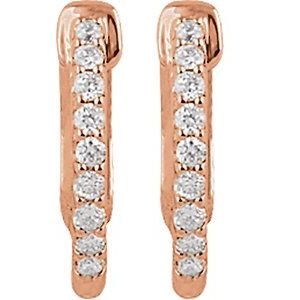 14K Rose 1/4 CTW Natural Diamond Inside-Outside 14.5 mm Hinged Hoop Earrings 650183:115:P