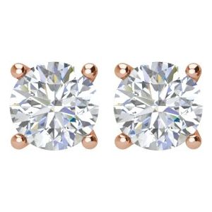 14K Rose 3/4 CTW Natural Diamond Stud Earrings 1874:70077:P