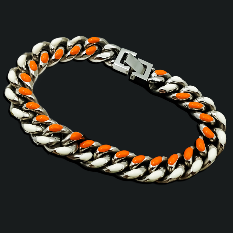 Helloice 10mm Multicolor Enamel Cuban Bracelet