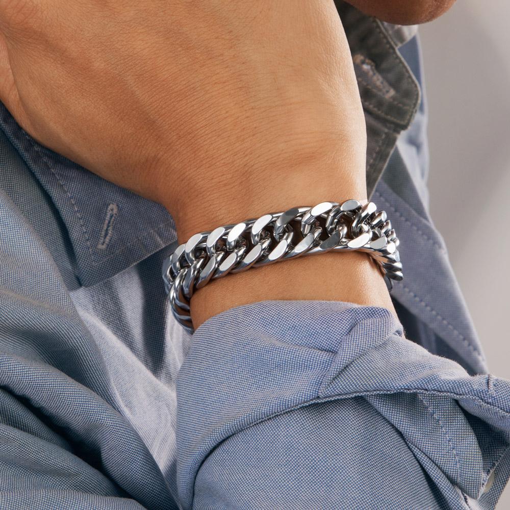 Helloice 2.5/3.5/4.5/5.5/6/7/8/9/10/13mm Stainless Steel Cuban Bracelet