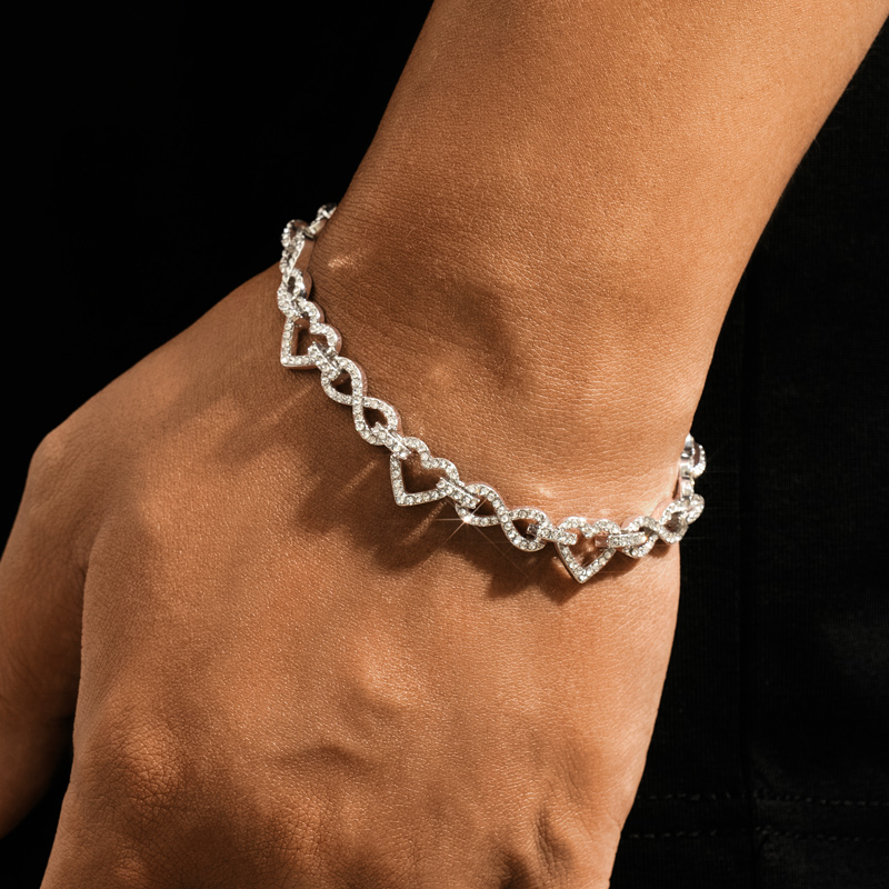 Helloice Iced Out Infinity Heart Bracelet