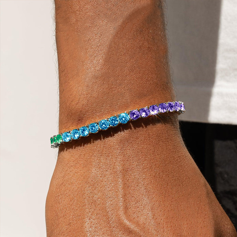 Helloice 3.5mm Colored Iced Out Tennis Bracelet