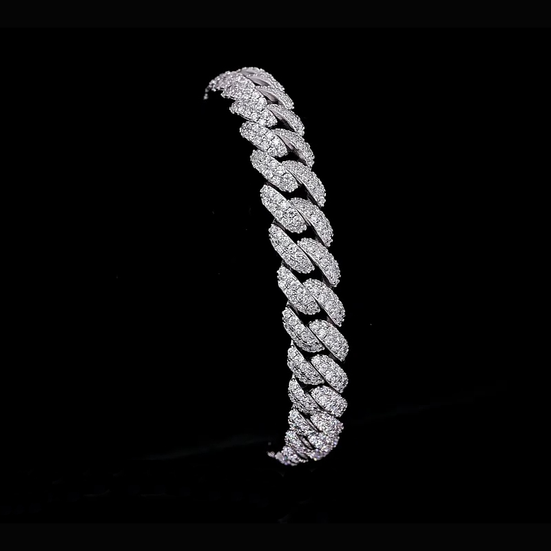 Helloice 10mm Micro Paved Miami Cuban Link Bracelet