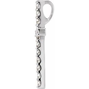 14K White 1/2 CTW Natural Diamond Petite Cross Pendant R42157:6001:P