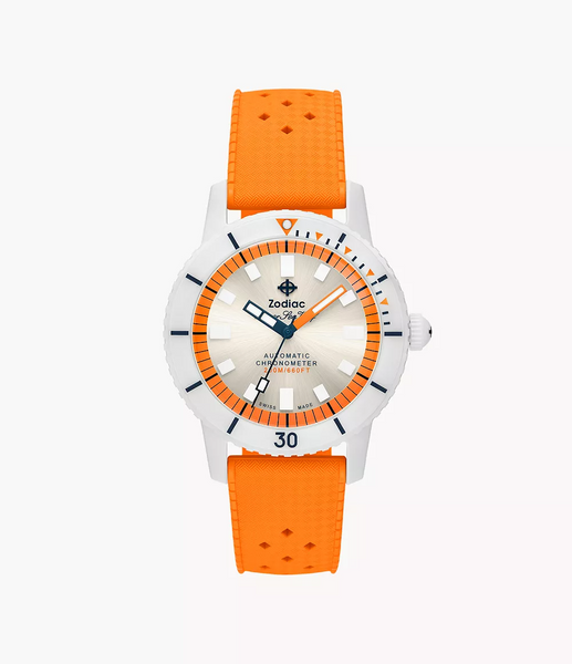 Zodiac ZO9591 Super Sea Wolf Ceramic Compression Rubber Strap // Pre-Owned