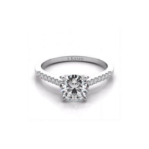 S Kashi & Sons Side Stone Engagement Ring EN7488WG