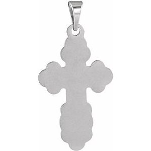 Sterling Silver 19x13 mm Orthodox Cross Pendant  R4062:63184:P