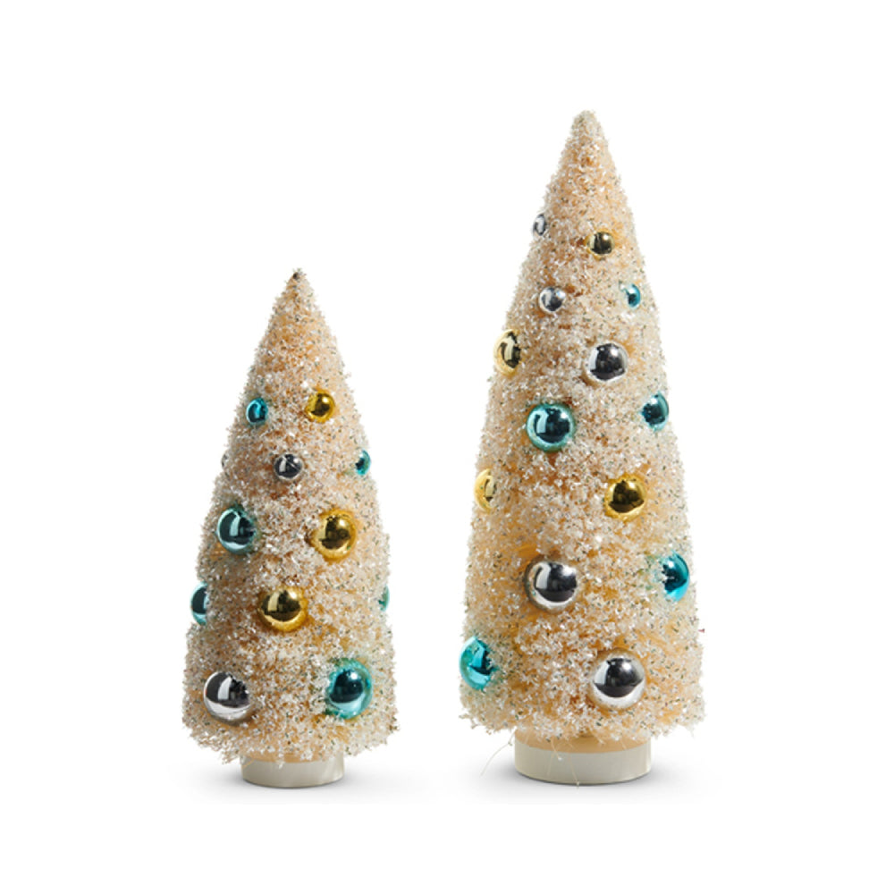 Raz Imports 12.5" Champagne Bottle Brush Trees - Set of 2