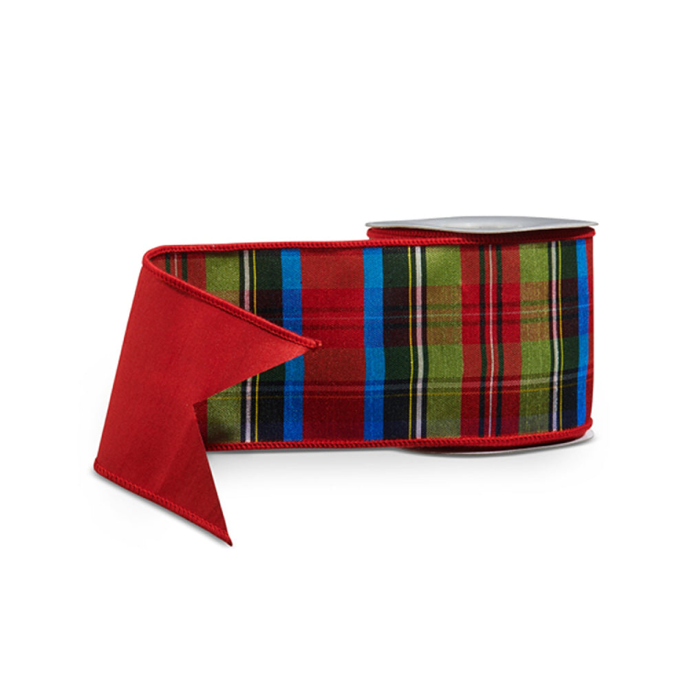 Raz Imports 4" X 10 Yds Plaid Wired Ribbon