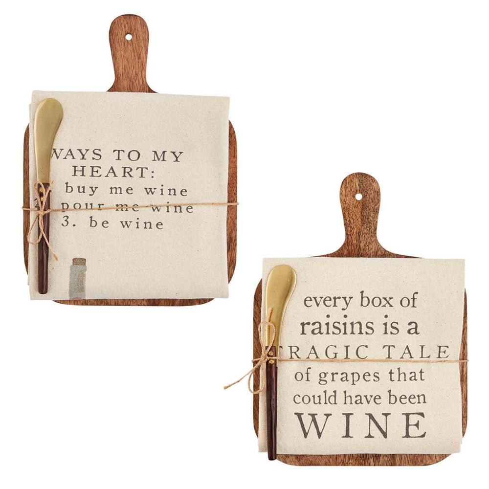 Mud Pie Wine Board & Towel Set