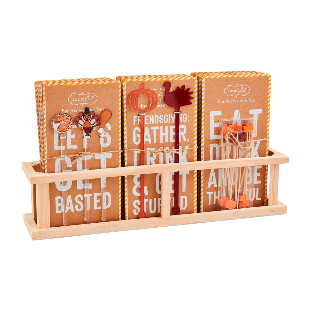 Mud Pie Thanksgiving Cocktail Accessory Sets