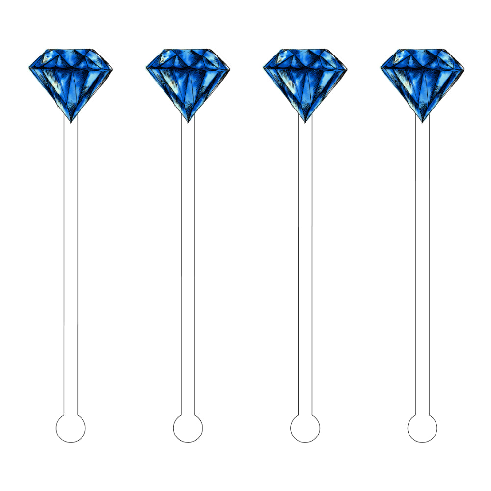 Azul Diamond Acrylic Stir Sticks- Set of 4