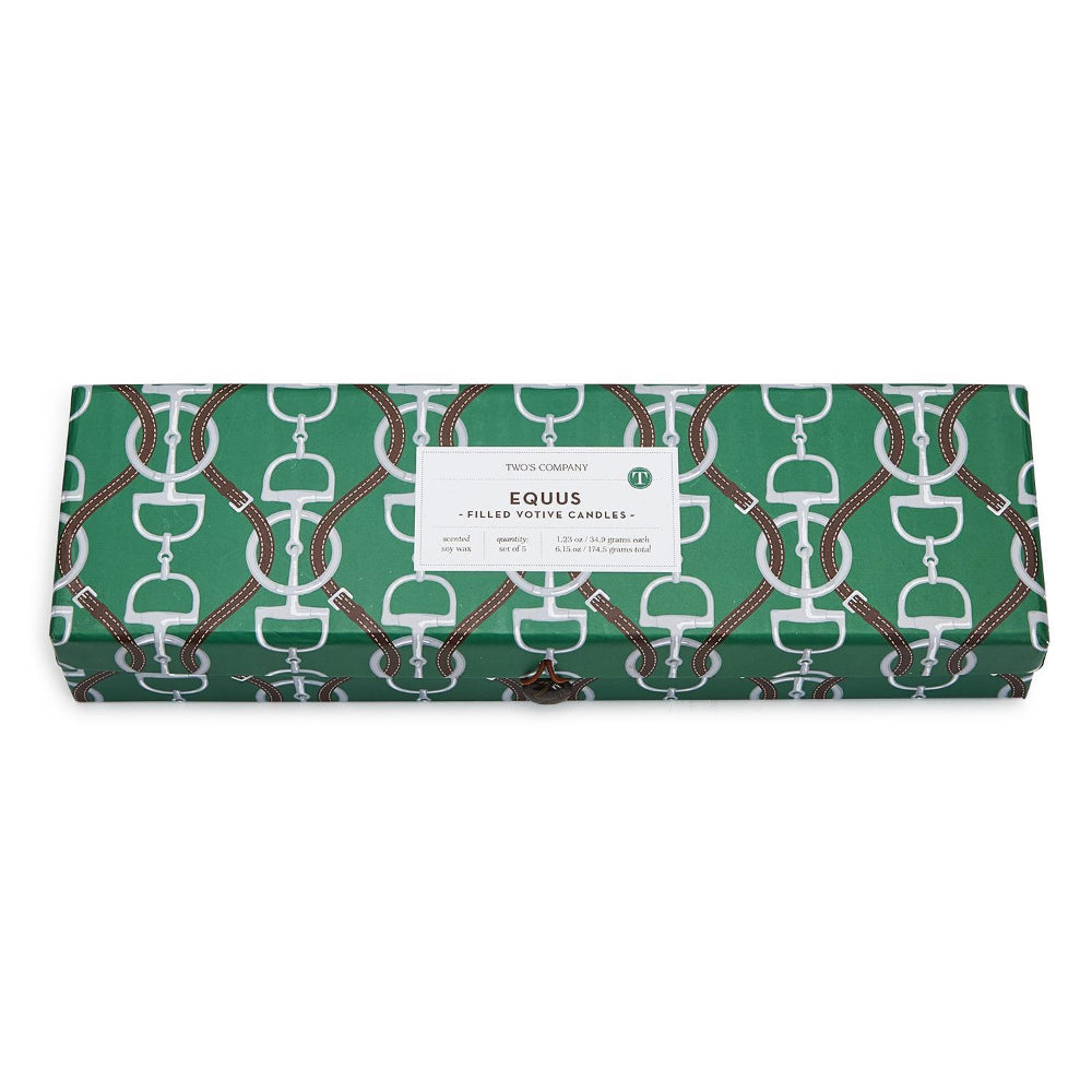 Two's Company Equus Set of 5 Votive Candles in Gift Box