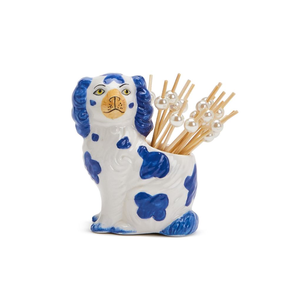 Two's Company Staffordshire Dog with 20 Picks in Gift Box