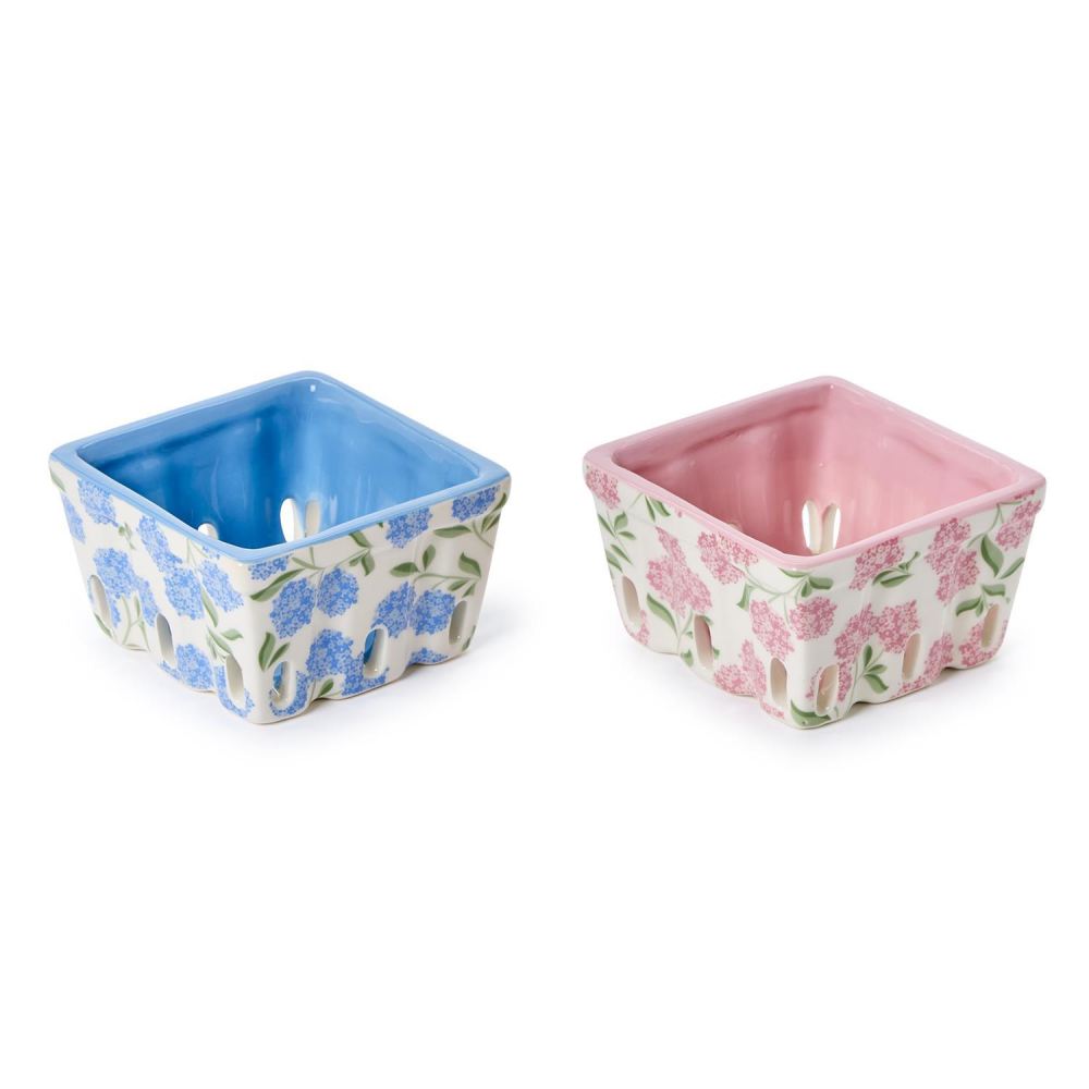 Two's Company Hydrangea Print Berry Crate