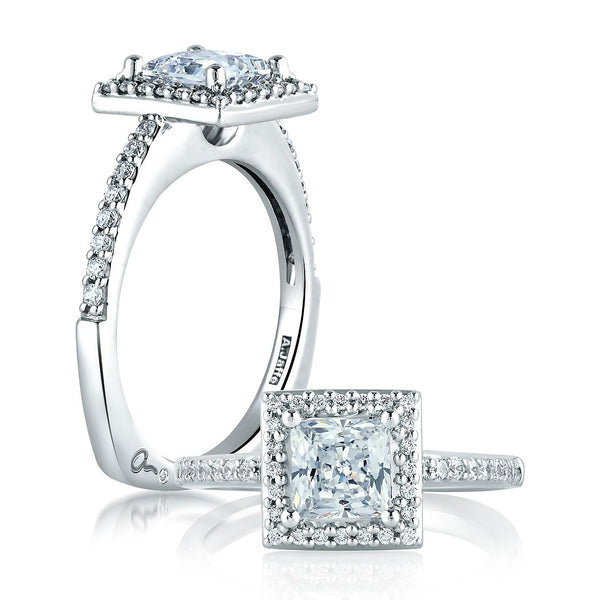 A.Jaffe Engagement Rings Classic Square Halo Ring MES167/28