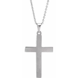 Sterling Silver Cross 18" Necklace R41279:6014:P