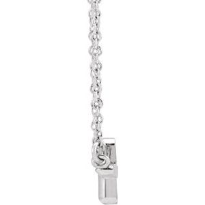 Sterling Silver Sideways Cross 16" Necklace R42389:119:P