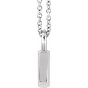 Sterling Silver Engravable Lock 16-18" Necklace 87184:108:P