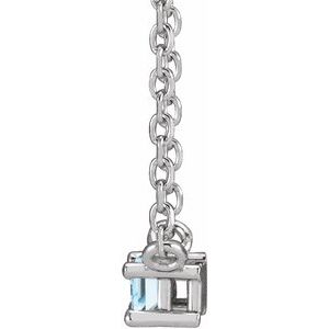 Sterling Silver Natural Sky Blue Topaz Solitaire 18" Necklace 87521:276:P
