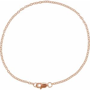 14K Rose Gold-Filled 1.5 mm Cable 7" Chain CH1115:100:P