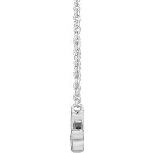 Sterling Silver Lowercase Script Granny 18" Necklace 88061:114:P