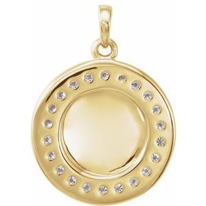 14K Yellow 1/5 CTW Natural Diamond Engravable 16-18" Necklace 86437:601:P