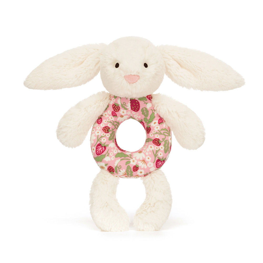 Jellycat Blossom Cream Bunny 'Berry' Ring Rattle