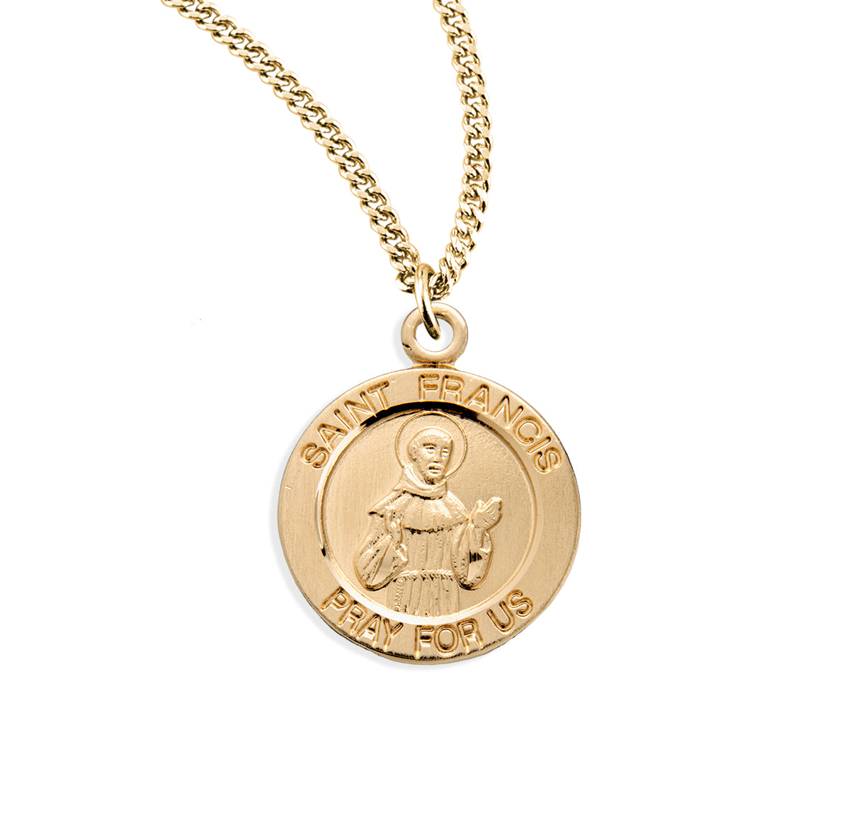 St. Francis of Assisi Gold Medal Necklace with Chain